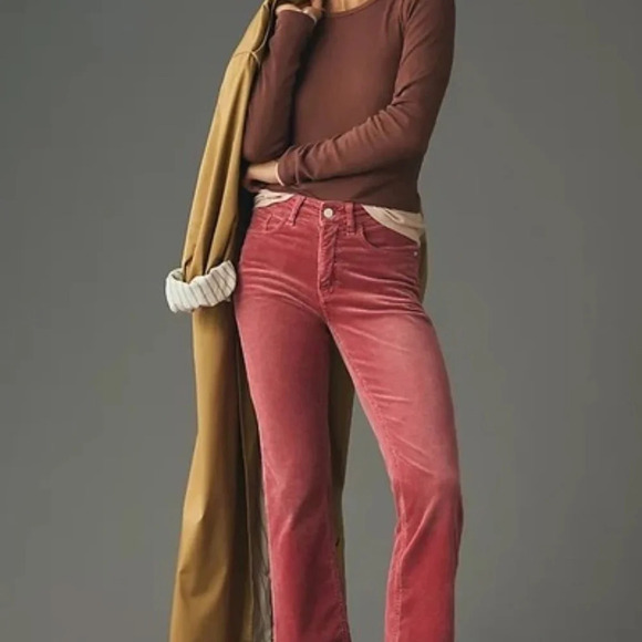 NWT Anthropologie Pilcro Yaya Mid Rise Crop Flare Corduroy Jeans Pants 26 - Picture 3 of 5